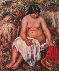 Nudo con cappello di paglia